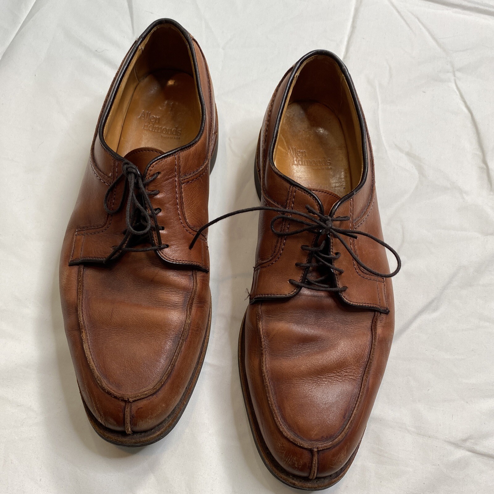 SAOLA Scarpe eleganti Allen Edmonds Stockbridge noce pelle di vitello marrone punta spaccata 11D