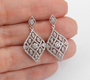 5ct-Round-Cut-VVS1-Diamond-Art-Deco-Filigree-Drop-Earrings-14k-White-Gold-Finish
