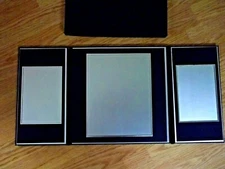 New BOXED Graduation Photo School Picture BLACK Trifold Album Display