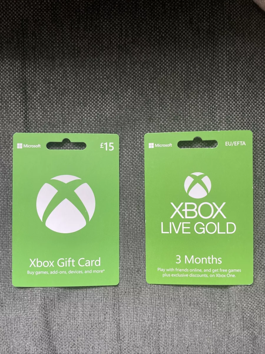 Xbox Gift Card UK Edition 15£ & Live Gold Collection 3 Month (Without  Credit)