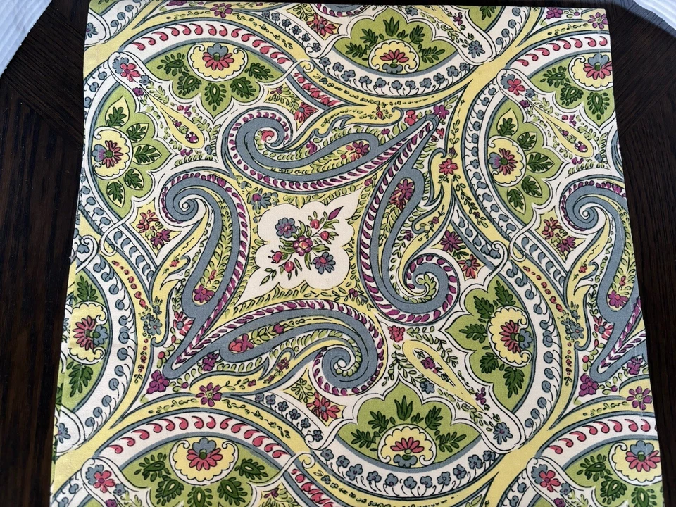 April Cornell Table Runner Floral Paisley Cotton 89 X 17” Green Yellow Blue Pink - Image 2 of 4