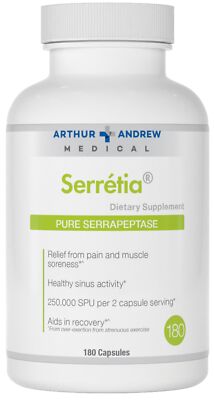 Serrapeptase 180 Count Vegan Enzyme Supplement for Recovery and Congestion Re...