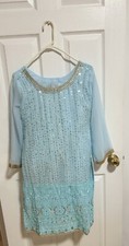 Light Blue Ombre Indian Pakistani Ethnic Party Wear Sharara Dress