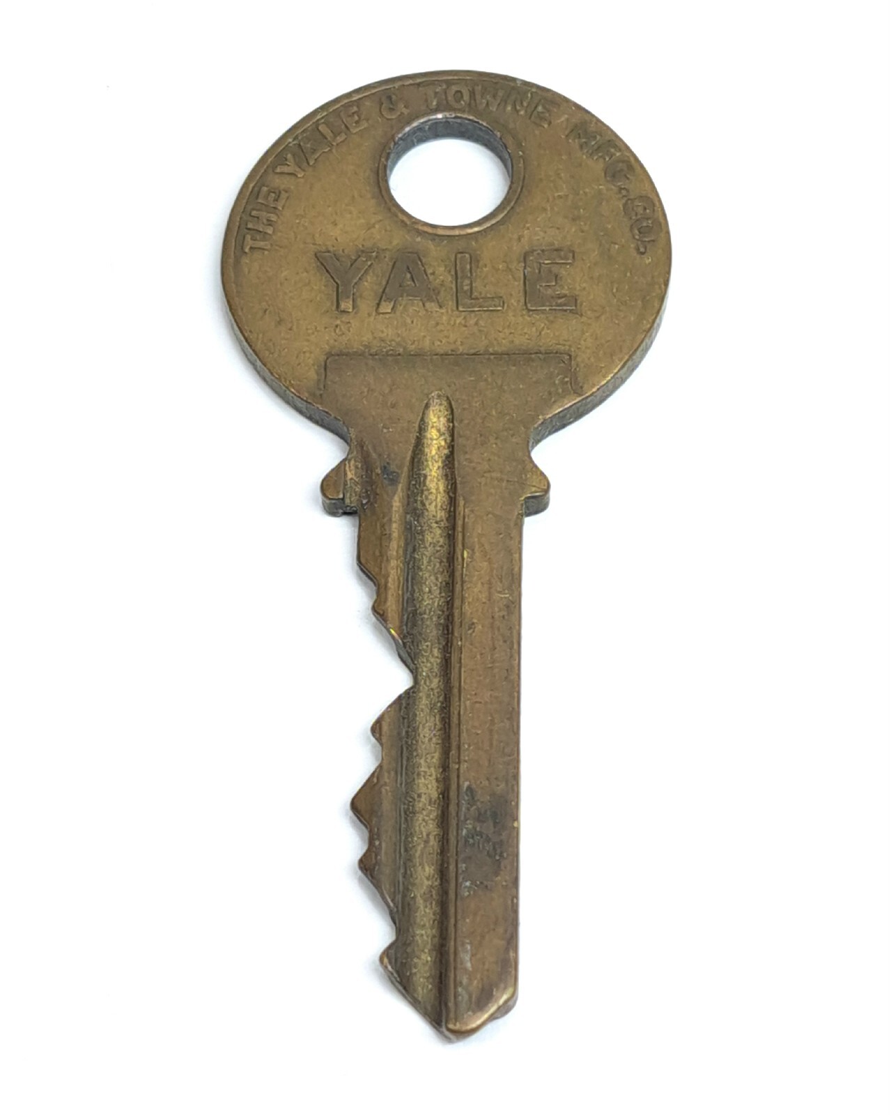 VINTAGE YALE & TOWNE MFG CO SUPER PIN TUMBLER EMBOSSED BRASS PADLOCK W