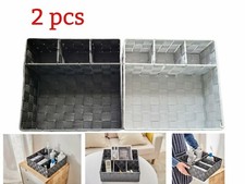 2x Large Storage Baskets Bathroom Bedroom Shelves Toy Organisers 4 Compartments