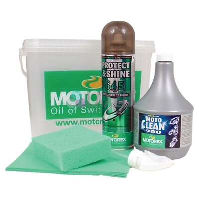 Motorex Motocare Moto Cleaning Kit In A Bucket For Motorbike Maintenance