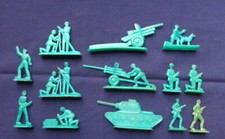 Vintage toy soldiers and weapons made in the USSR in the 1970s