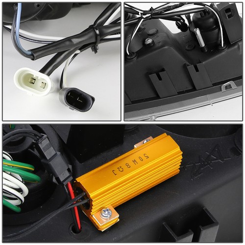 BLACK 3D HALO HEADLIGHT+LED CORNER+6000K WHITE LED SYSTEM FIT 96-03 E39 5-SERIES - Picture 6 of 12