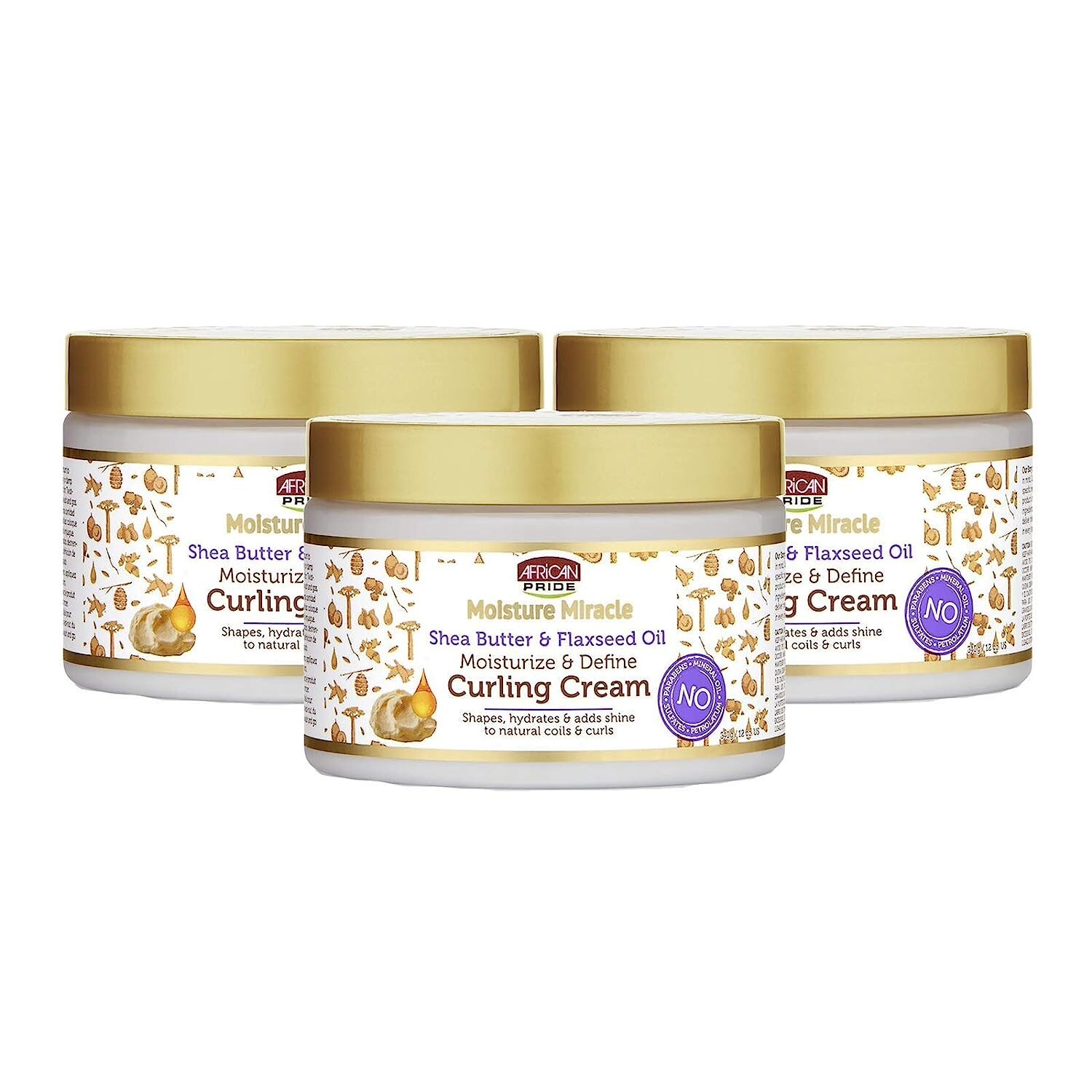 African Pride Moisture Miracle Curling Cream 12oz 354 ml ( Pack of 3 )