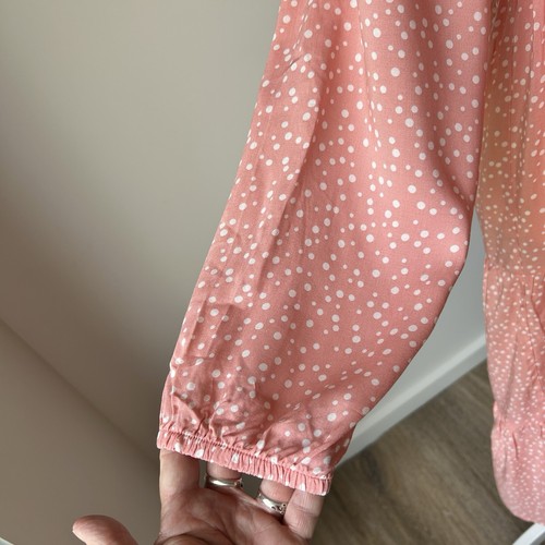 Cartel & Willow Tiered Dress BNWT MIDI Sz Small Pink Prairie Boho Peasant - Picture 4 of 10