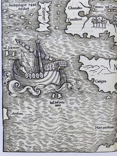 Historic Antique Old Vintage MAP 1500's 1540: The Americas: Earliest! Reprint - Picture 6 of 8