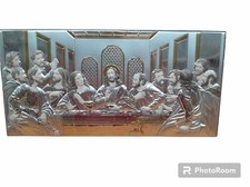 L'Ultima Cena con quadro di Gesù in argento 925