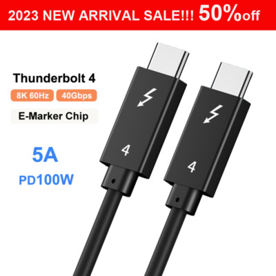  NEW PD100W 0.5M Thunderbolt 4 Cable 40Gbps 8K 4K Display USB-C Gen 2 Video Cord
