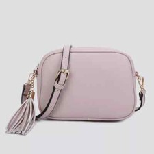 Ladies Faux Leather Tassel Handbag Women Zip Cross Body Shoulder Bag Camera Bag