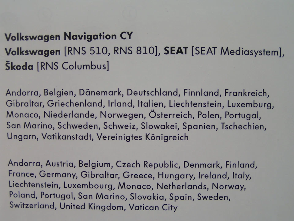 DVD NAVIGATION CY EUROPA 2018 V15 VW RNS 510 810 TOUAREG T5 PASSAT GOLF 6 TOURAN - Bild 3 von 4