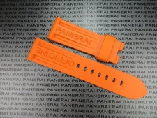 24mm Authentic PANERAI Rubber Strap Orange Diver Watch Band Deployment Buckle x1