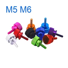 M5 & M6 Aluminum Thumb Screws Knurled Round Head Multi-Color Fastener 5-20mm