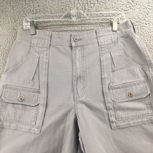 Cabelas Hiker Chino Shorts Mens 14 (Actual 31X7.5) Gray High Rise Pocket Zip Fly - Picture 2 of 18