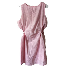 Lillusory Sheath Dress Women's Size Large Pink Solid Short Sleeveless Cutouts