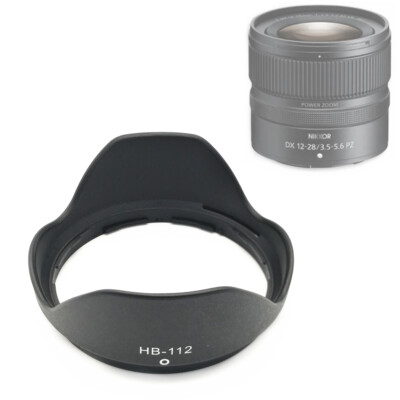HB112 Lens Hood as HB-112 for Nikon Nikkor Z DX 12-28mm f/3.5-5.6 PZ VR F3.5-5.6
