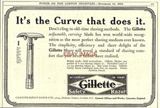 Antique 1913 Advert GILLETTE Safety Razors (2) Original Shaving Print Ad 726/49