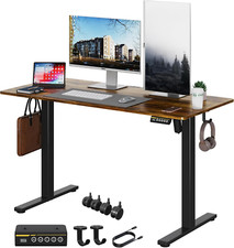 Electric Standing Desk Adjustable Height Stand up Desk with Lockable Wheels Ergo