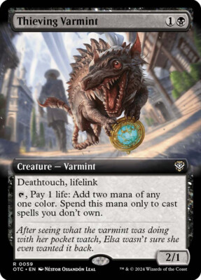 MTG Thieving Varmint Extended Art - Outlaws of Thunder Junction Commander #059