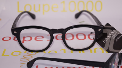 Lunettes Loupe De Lecture Rétro Noir Satiné - Réf. RG21187A - Verres Organiques Pré-montés