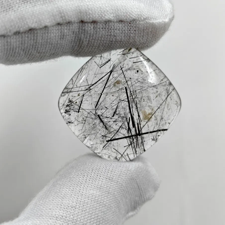 S A L E ! 35.90 CRT AAA 100% Natural Black Rutile Quartz Square Loose Gemstone - Image 3 of 4