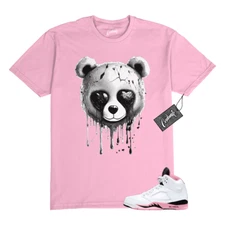 5 Medium Soft Pink Foam White Black T Shirt to Match SLB