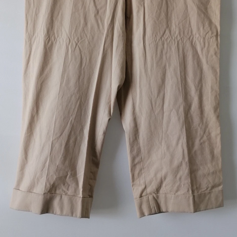 Женские бежевые брюки Rafaella с высокой посадкой плоские спереди классический крой укороченные размер 16 - Изображение 3 из 4