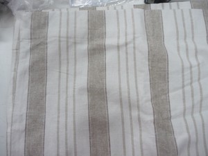 Pottery Barn Tan Stripe Ticking Stripe Drape 50x84 Blackout Liner