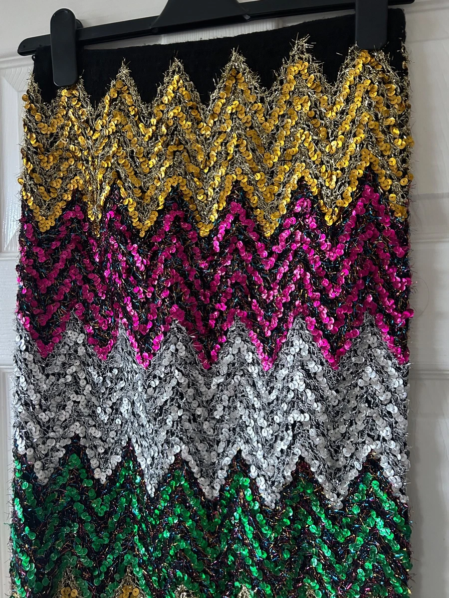 Multi color sequin pencil cheap skirt