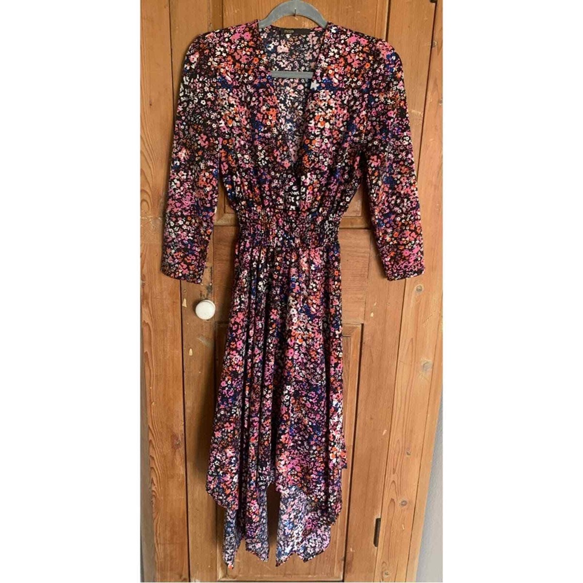 plus size lace midi dress Plus Size V Neck Floral Embroidered Lace Midi Dress in Blue