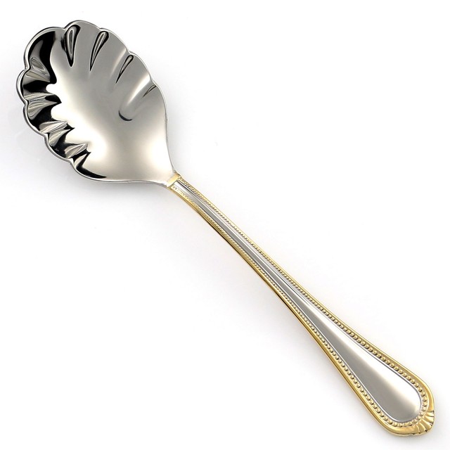 MIKASA REGENT GOLD BEAD Sugar Shell Spoon18/10 STAINLESS SILVERWARE