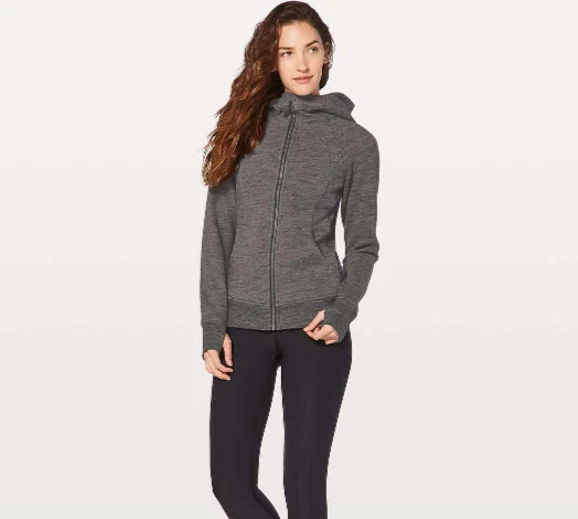 Lululemon Scuba Hoodie Light Cotton Fleece Heathered Grey Women's 6 $118