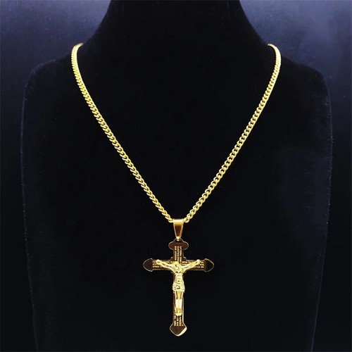 Christian Bible Stainless Steel Jesus Cross Long Necklace Men/Women - Picture 11 of 24