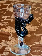 Art Glass 7" Candle Holder Cup Purple Modern Chic Abstract Style EXCELLENT 