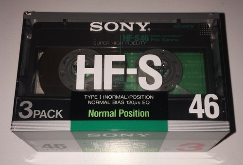 new Sony HF-S 46 3-pack premium Type I Normal tape for cassette deck Japan