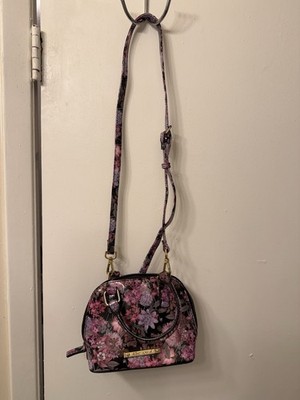 Betsey Johnson Floral Satchel Top Handle Bag w/ Shoulder Strap & Gold Hardware