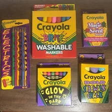 Vintage Lot NEW Crayola Markers Pencils Crayons Chalk Binney & Smith 1992-1995