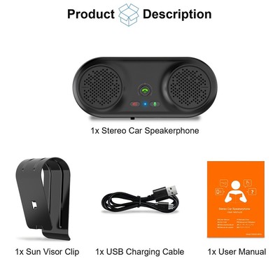 Reliable Bluetooth Car Speakerphone with Dual Phone Pairing for Smart CellPhones