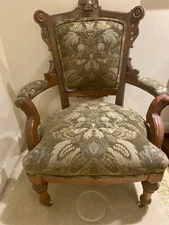 PAIR Antique Victorian Parlor Chairs (his & hers).