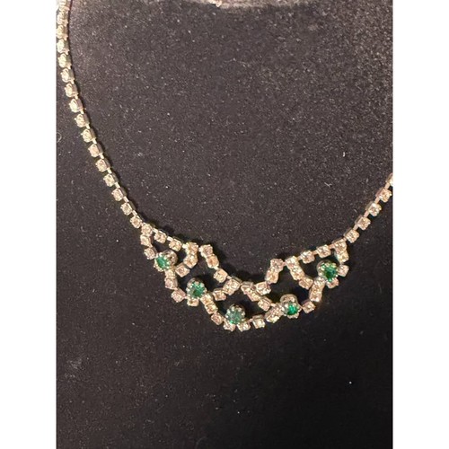 Vintage Estate Necklace with Green Accent Stones (MWL14)