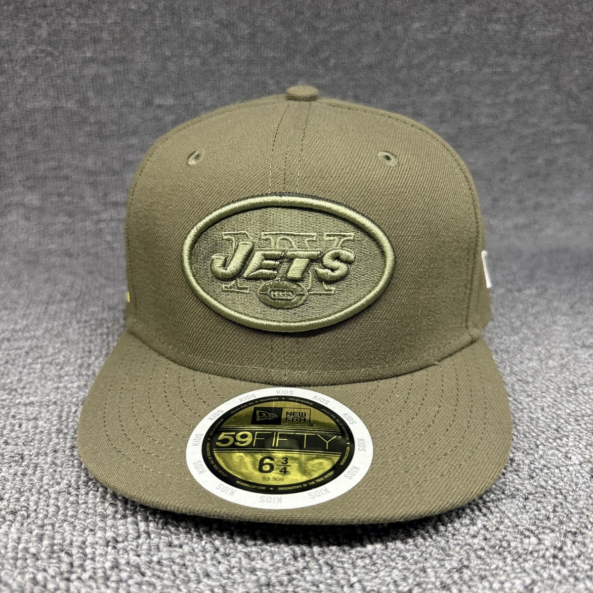 New Era 59FIFTY NY Jets 2017 Salute to Service Olive Fitted Hat Kids 6 3/4
