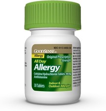 GoodSense Cetirizine 10mg Allergy Relief 30 Tablets 24 Hour Antihistamine