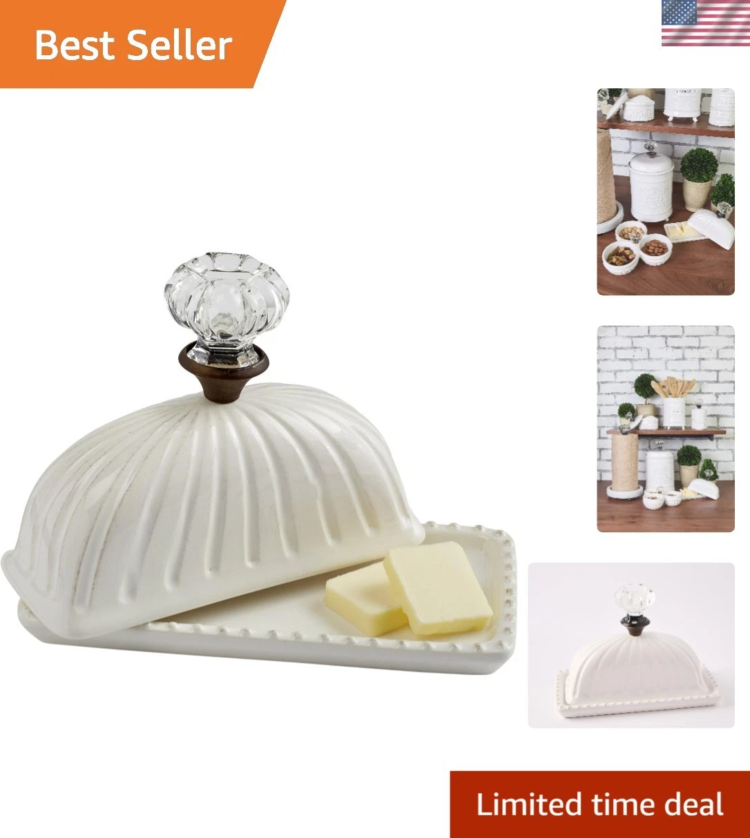 Handcrafted White Butter Dish with Vintage Glass Knob – Perfect for Entertaining
Opens in a new wind
