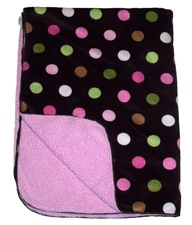 Circo Target Pink Brown Polka Dot Baby Blanket Green White Tan Sherpa Security