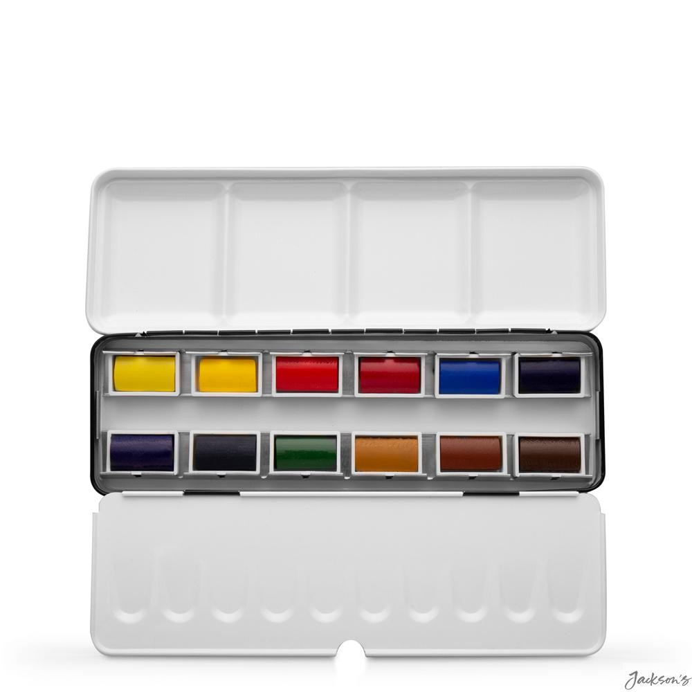 Artist Watercolour Paint Jackson's WJS12F Water-Mixed Pan Painting Profession...