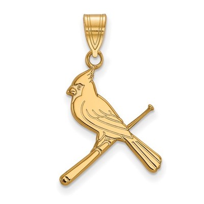 14k Gelbgold League Baseball St. Louis Cardinals Vogel und Schläger großer Anhänger